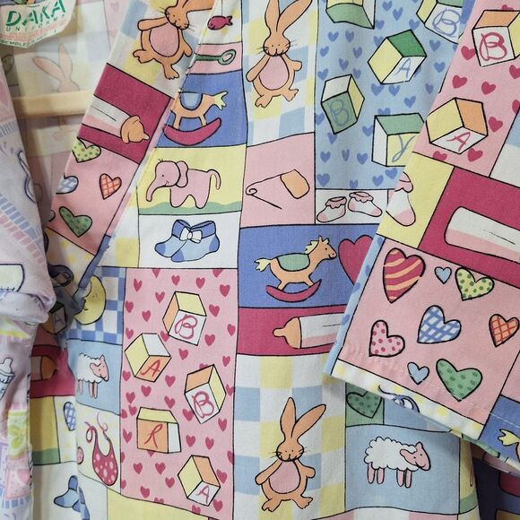 Womens Size L Short Sleeve Scrub Tops Nursery Baby Child Various Brands Lot Of 4 - Picture 7 of 14